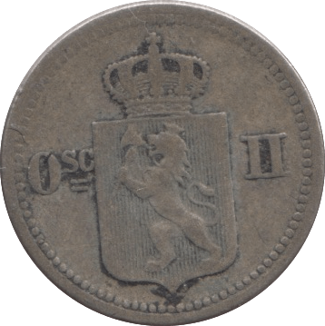 1874 SILVER 10 ORE NORWAY - SILVER WORLD COINS - Cambridgeshire Coins