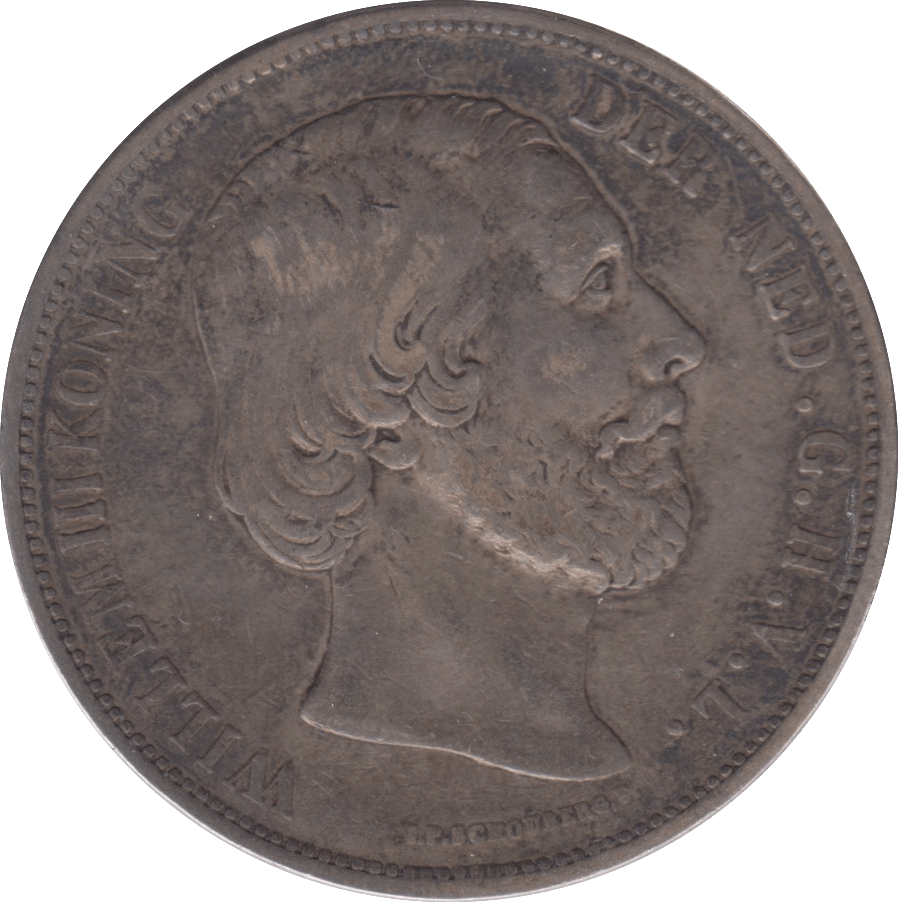 1874 SILVER 2 1/2 GUILDER NETHERLANDS - SILVER WORLD COINS - Cambridgeshire Coins