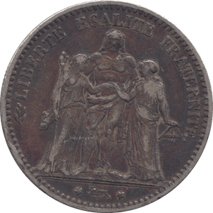 1874 SILVER FRANCE 5 FRANCS - SILVER WORLD COINS - Cambridgeshire Coins