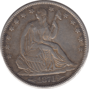 1874 SILVER HALF DOLLAR USA - SILVER WORLD COINS - Cambridgeshire Coins
