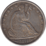 1874 SILVER HALF DOLLAR USA - SILVER WORLD COINS - Cambridgeshire Coins