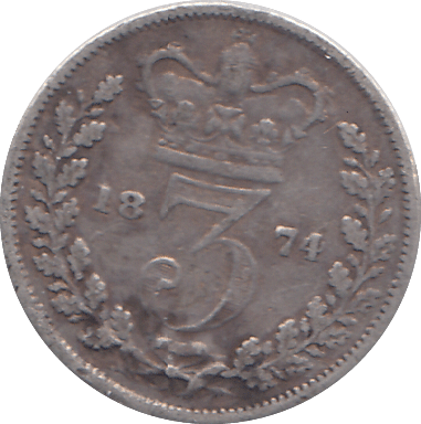 1874 SILVER THREEPENCE ( FAIR ) - THREEPENCE - Cambridgeshire Coins