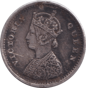 1874 SILVER TWO ANNAS INDIA - SILVER WORLD COINS - Cambridgeshire Coins