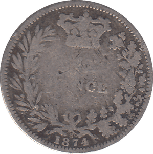 1874 SIXPENCE ( F ) - WORLD COINS - Cambridgeshire Coins