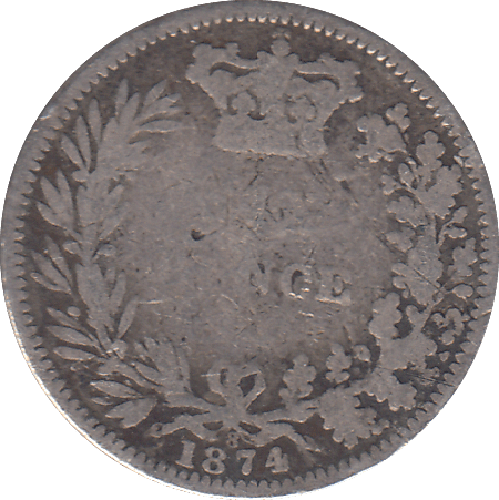 1874 SIXPENCE ( F ) - WORLD COINS - Cambridgeshire Coins