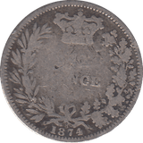 1874 SIXPENCE ( F ) - WORLD COINS - Cambridgeshire Coins