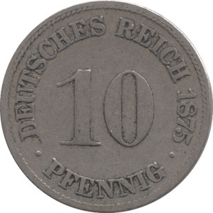1875 10 PFENNIG GERMANY - SILVER WORLD COINS - Cambridgeshire Coins