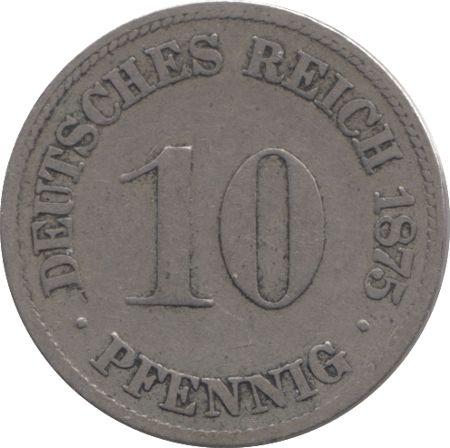 1875 10 PFENNIG GERMANY - SILVER WORLD COINS - Cambridgeshire Coins