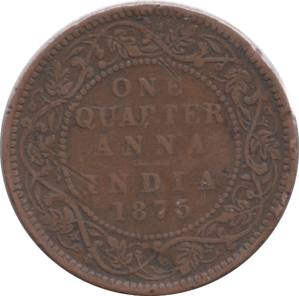 1875 1/4 ANNA INDIA - WORLD COINS - Cambridgeshire Coins