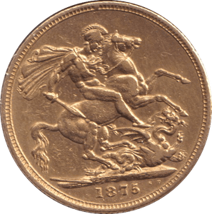 1875 (5) GOLD SOVEREIGN ( GVF ) - SOVEREIGN - Cambridgeshire Coins
