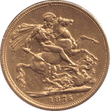 1875 (5) GOLD SOVEREIGN ( GVF ) - SOVEREIGN - Cambridgeshire Coins