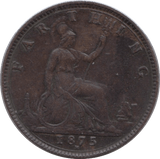 1875 FARTHING ( EF ) H - Farthing - Cambridgeshire Coins