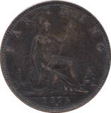 1875 FARTHING ( EF ) H - FARTHING - Cambridgeshire Coins