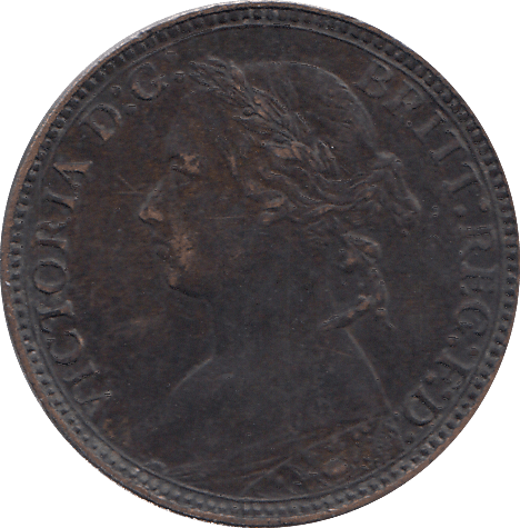 1875 FARTHING ( EF ) H - FARTHING - Cambridgeshire Coins