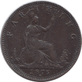 1875 FARTHING F85 ( GVF ) - FARTHING - Cambridgeshire Coins