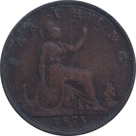 1875 FARTHING ( FINE ) - FARTHING - Cambridgeshire Coins