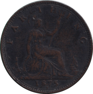 1875 FARTHING ( FINE ) - FARTHING - Cambridgeshire Coins