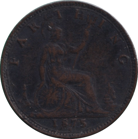 1875 FARTHING ( FINE ) - FARTHING - Cambridgeshire Coins