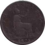 1875 FARTHING ( FINE ) - FARTHING - Cambridgeshire Coins