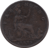 1875 FARTHING ( FINE ) - Farthing - Cambridgeshire Coins