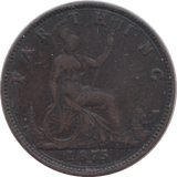 1875 FARTHING ( FINE ) H - Farthing - Cambridgeshire Coins