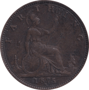 1875 FARTHING ( GVF ) - FARTHING - Cambridgeshire Coins