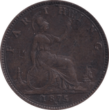 1875 FARTHING ( GVF ) - FARTHING - Cambridgeshire Coins