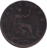 1875 FARTHING ( VF ) - FARTHING - Cambridgeshire Coins