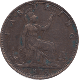 1875 FARTHING ( VF ) - FARTHING - Cambridgeshire Coins