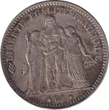 1875 FIVE FRANCS FRANCE - SILVER WORLD COINS - Cambridgeshire Coins