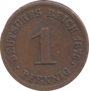 1875 GERMANY 1 PFENNIG - SILVER WORLD COINS - Cambridgeshire Coins