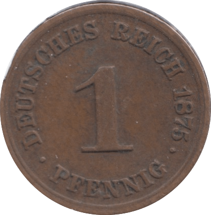1875 GERMANY 1 PFENNIG - SILVER WORLD COINS - Cambridgeshire Coins