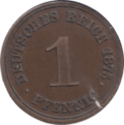 1875 GERMANY ONE PFENNIG - WORLD COINS - Cambridgeshire Coins