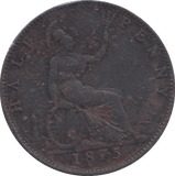 1875 HALF PENNY ( FINE ) - HALFPENNY - Cambridgeshire Coins