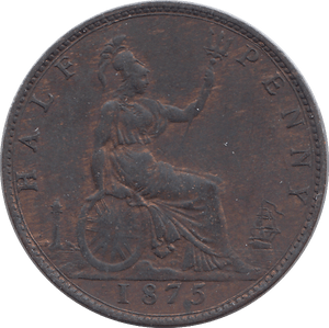 1875 HALFPENNY ( EF ) - HALFPENNY - Cambridgeshire Coins