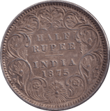 1875 INDIA HALF RUPEE - WORLD COINS - Cambridgeshire Coins