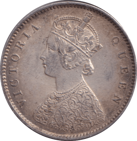 1875 INDIA HALF RUPEE - WORLD COINS - Cambridgeshire Coins