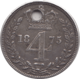 1875 MAUNDY FOURPENCE ( VF ) - MAUNDY FOURPENCE - Cambridgeshire Coins
