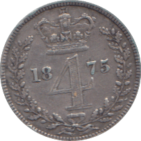 1875 MAUNDY FOURPENCE ( VF ) - MAUNDY FOURPENCE - Cambridgeshire Coins
