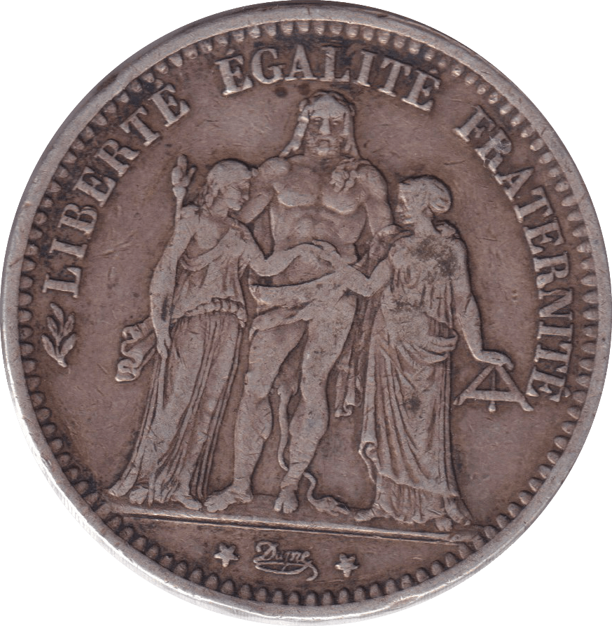 1875 SILVER 5 FRANCS FRANCE - SILVER WORLD COINS - Cambridgeshire Coins