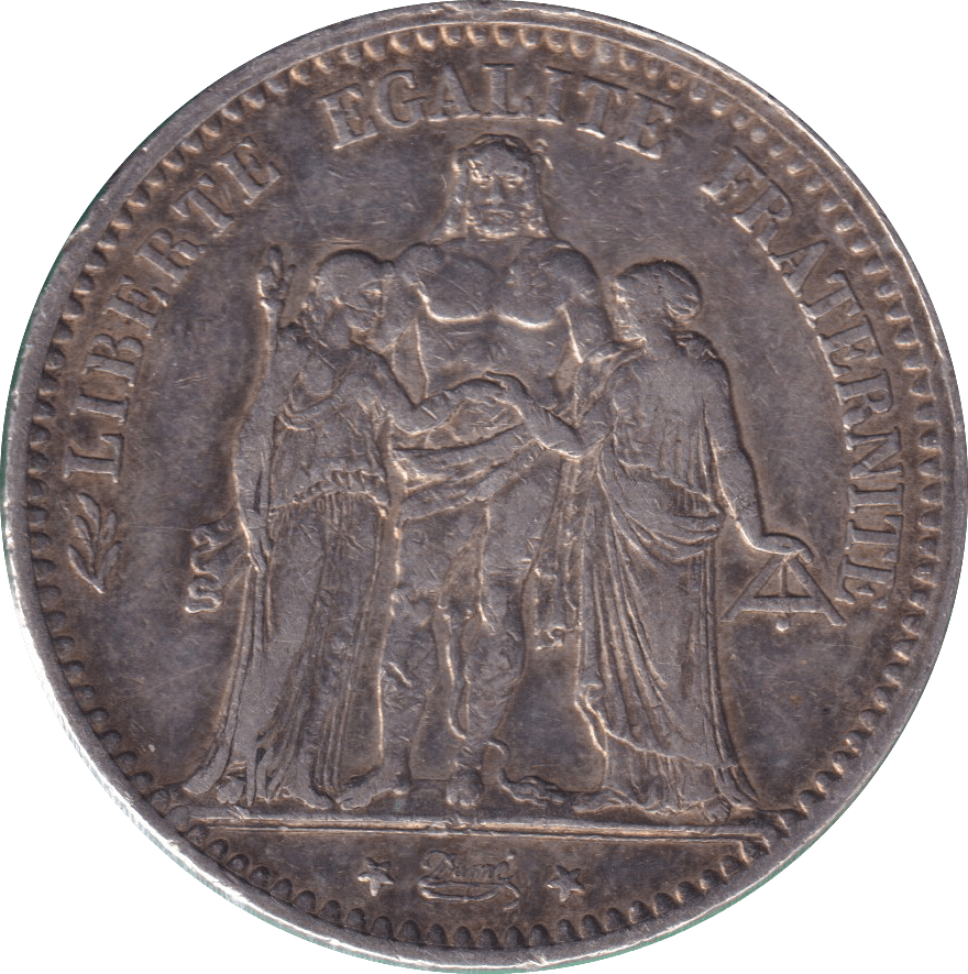 1875 SILVER 5 FRANCS FRANCE - SILVER WORLD COINS - Cambridgeshire Coins