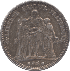 1875 SILVER FRANCE 5 FRANCS - SILVER WORLD COINS - Cambridgeshire Coins