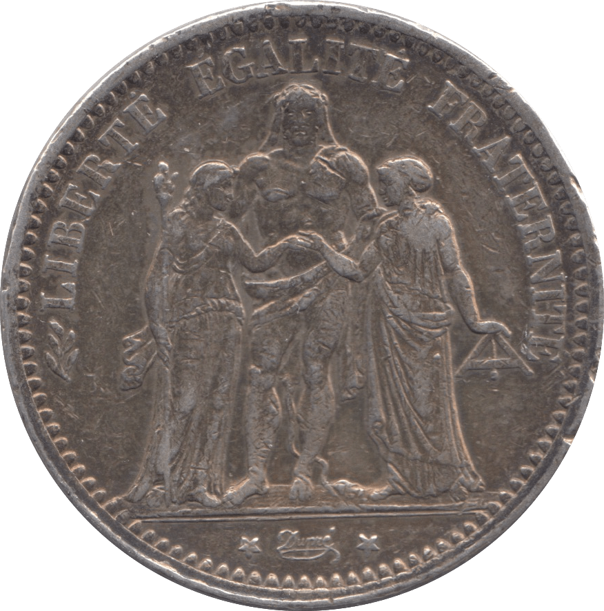 1875 SILVER FRANCE 5 FRANCS - SILVER WORLD COINS - Cambridgeshire Coins