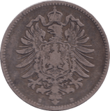 1875 SILVER MARK GERMANY - SILVER WORLD COINS - Cambridgeshire Coins