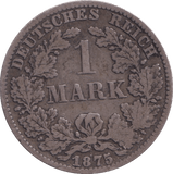 1875 SILVER MARK GERMANY - SILVER WORLD COINS - Cambridgeshire Coins