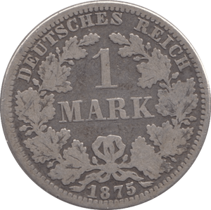 1875 SILVER ONE MARK GERMANY - SILVER WORLD COINS - Cambridgeshire Coins