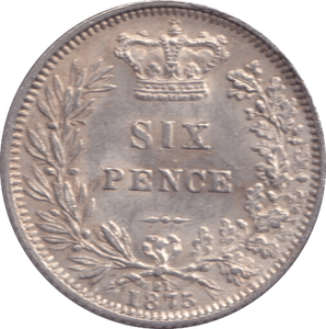 1875 SIXPENCE ( EF ) - SIXPENCE - Cambridgeshire Coins