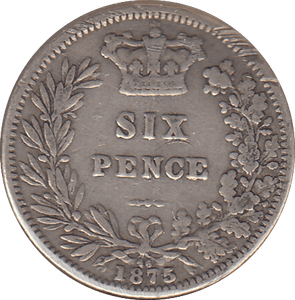1875 SIXPENCE ( FINE ) - SIXPENCE - Cambridgeshire Coins