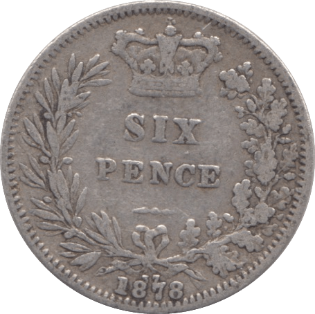 1875 SIXPENCE ( FINE ) - SIXPENCE - Cambridgeshire Coins