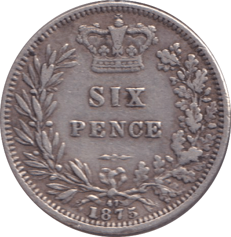 1875 SIXPENCE ( VF ) - SIXPENCE - Cambridgeshire Coins